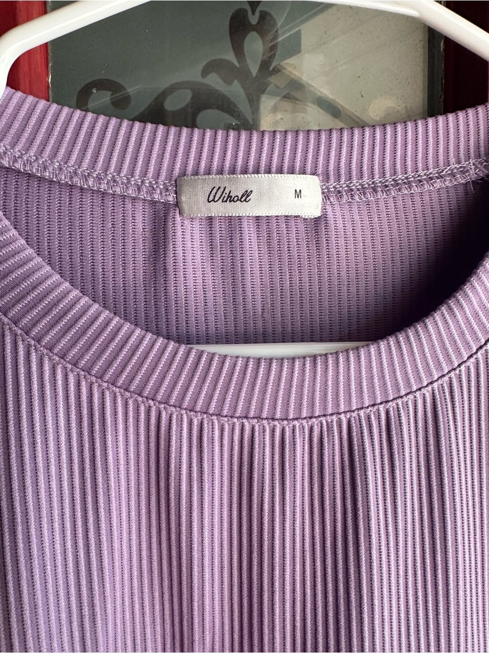 Lilac Two-Tone Ribbed Tee - Picture 2 of 2